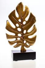Kép betöltése a galériamegjelenítőbe: Levél formájú arany/fekete dekor 19cm
